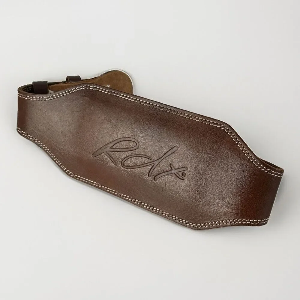 RDX Brown Leather Weight Lifting Belt Large L 38in Gym Powerlifting